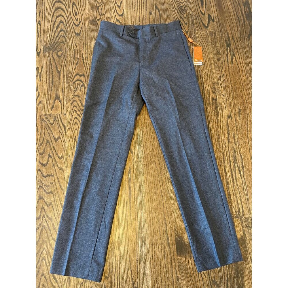 Tallia Men's Stretch Fit Solid Suit Dress Pants Blue Solid 30x32